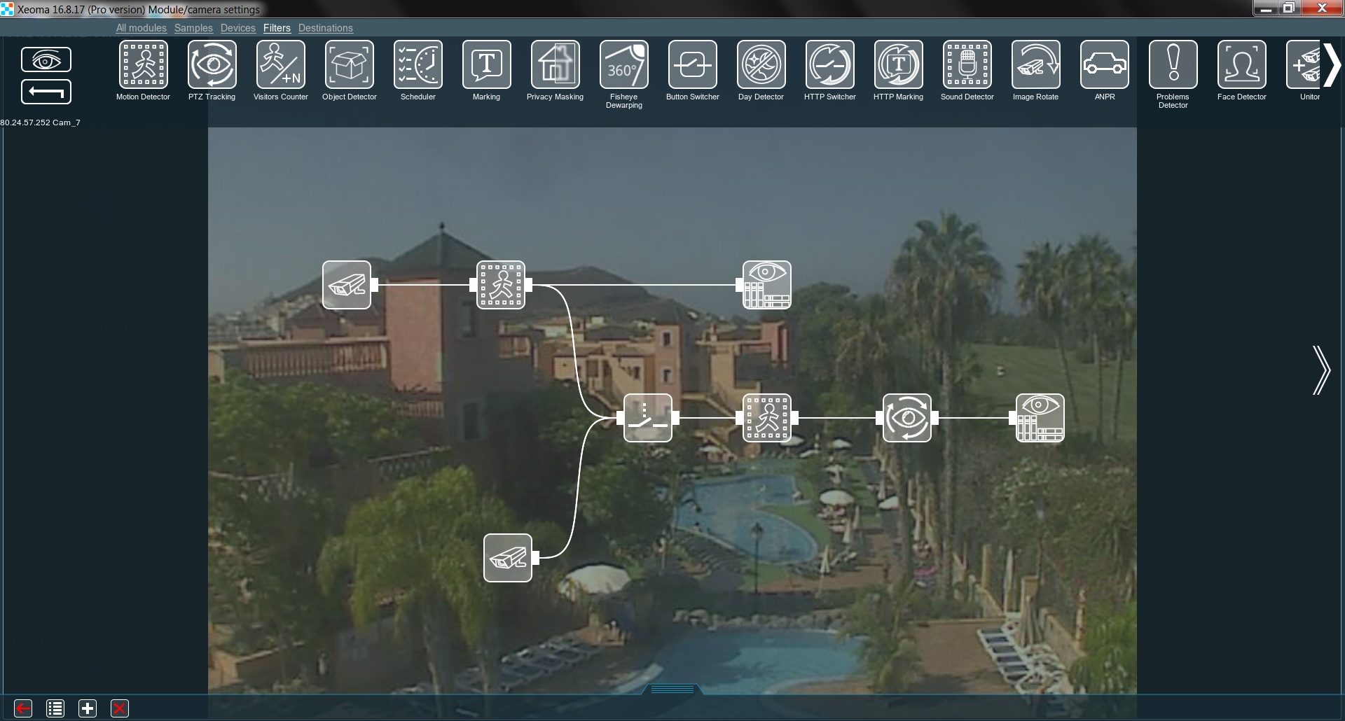 Automated switch to another camera in video surveillance system  with the Relay Switch module