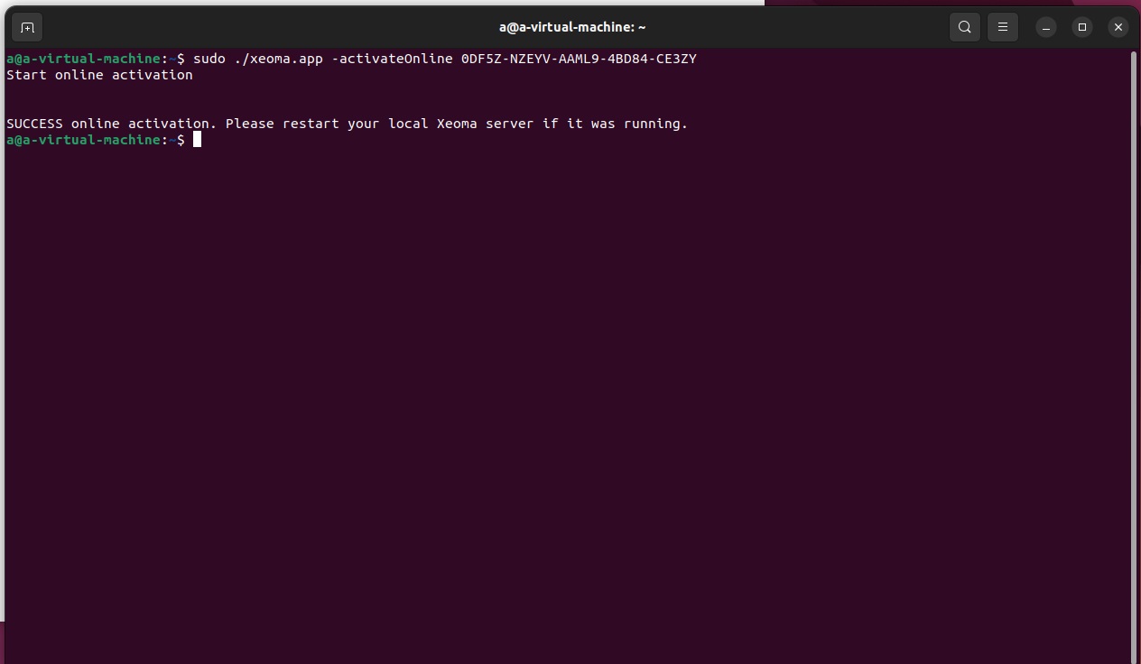 Activation of Xeoma on Linux